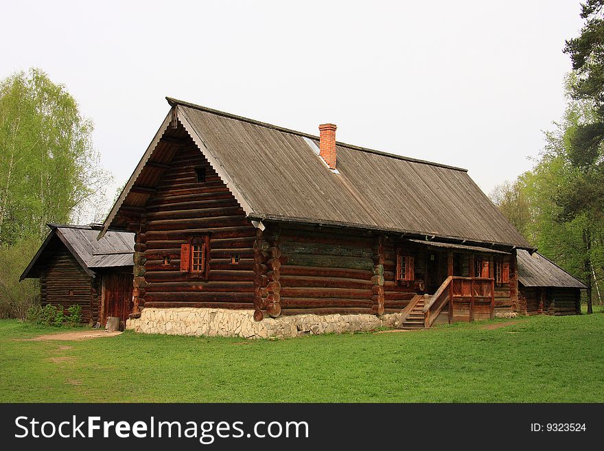 Russian old wood rural house. Russian old wood rural house