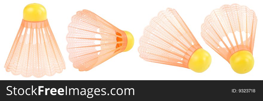 Four badminton shuttlecoc isolated. Clipping path. Four badminton shuttlecoc isolated. Clipping path