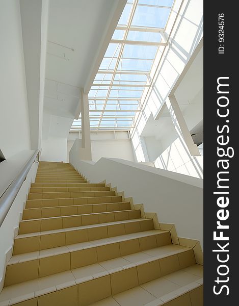 Staircase in a modern white building. Staircase in a modern white building