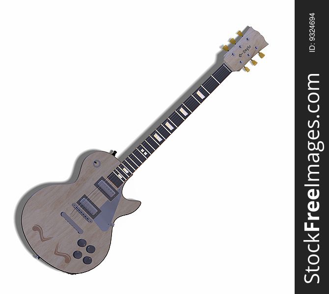 Image of electric guitar with shadow and Clipping Path