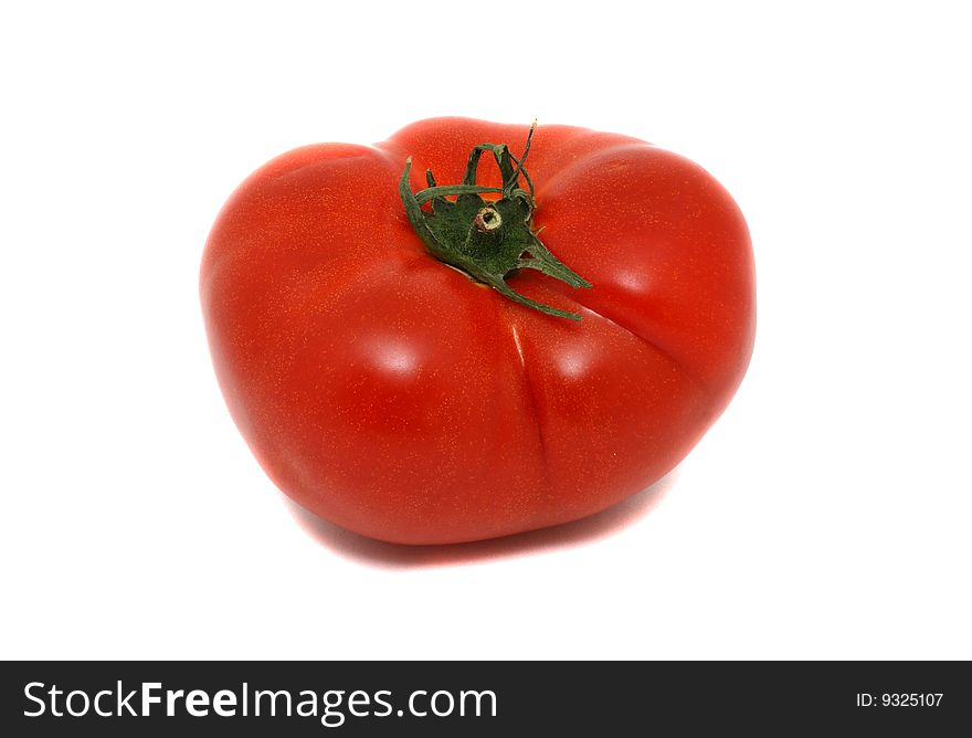 Fresh tomatoe on a white background