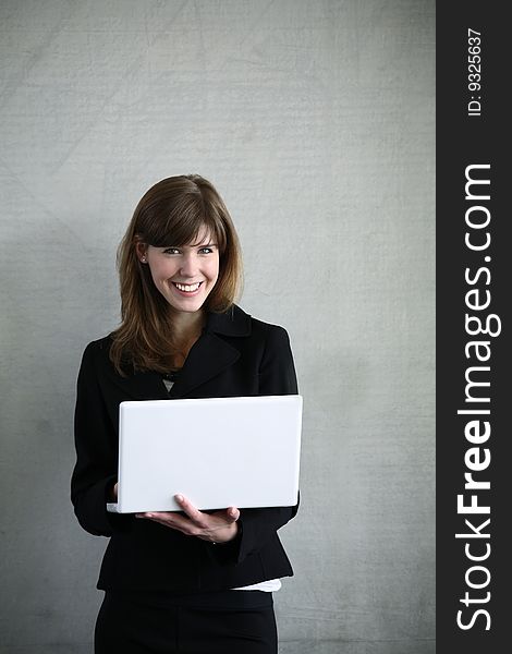 young business woman with laptop