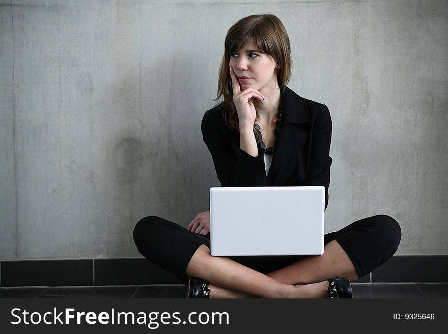 young business woman with laptop