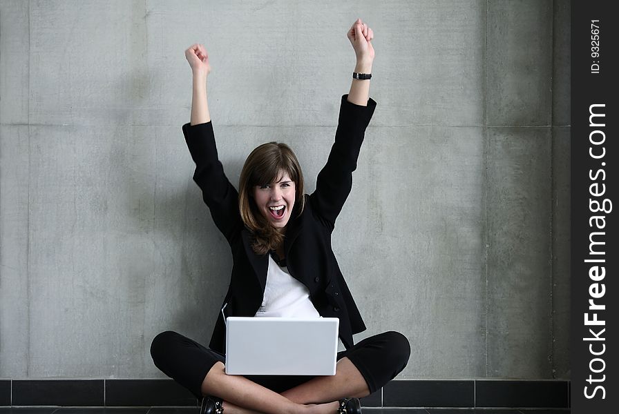 young business woman with laptop