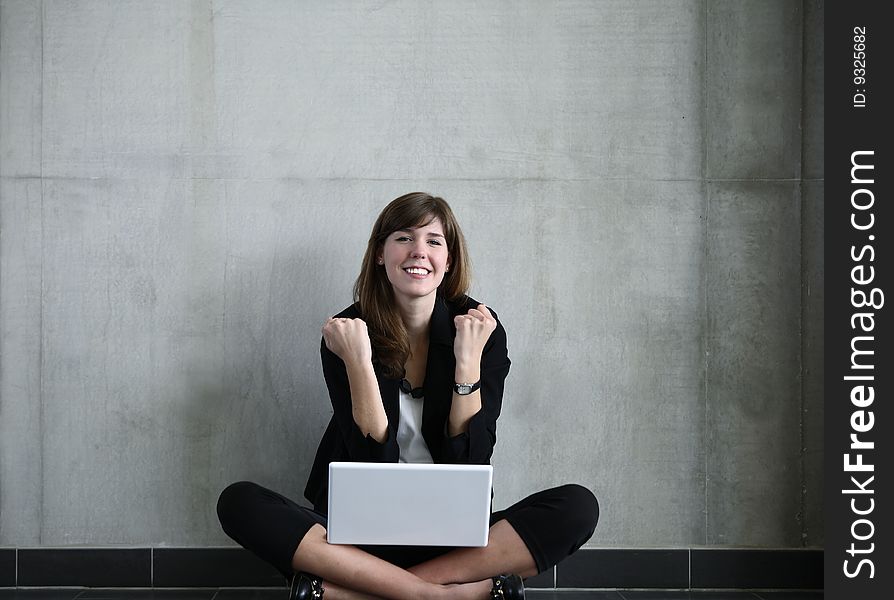 young business woman with laptop