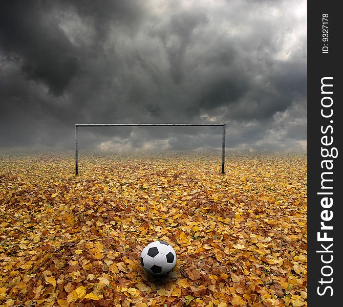 Fotbal pitch at the autumn. Fotbal pitch at the autumn