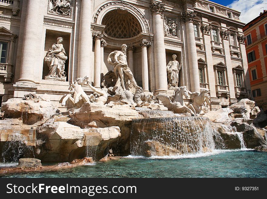 Fantastic Trevi Fountain In Rome / Italy