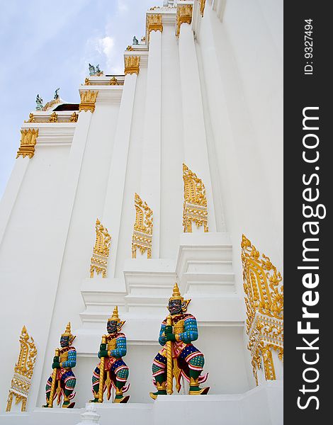 Giant stand around pagoda of Wat Pitchayatikaram, Bangkok, Thailand. Giant stand around pagoda of Wat Pitchayatikaram, Bangkok, Thailand