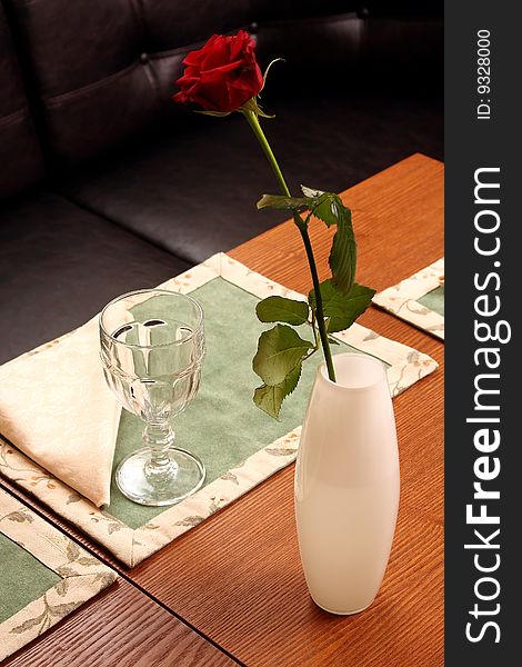 Flower in a vase on a table