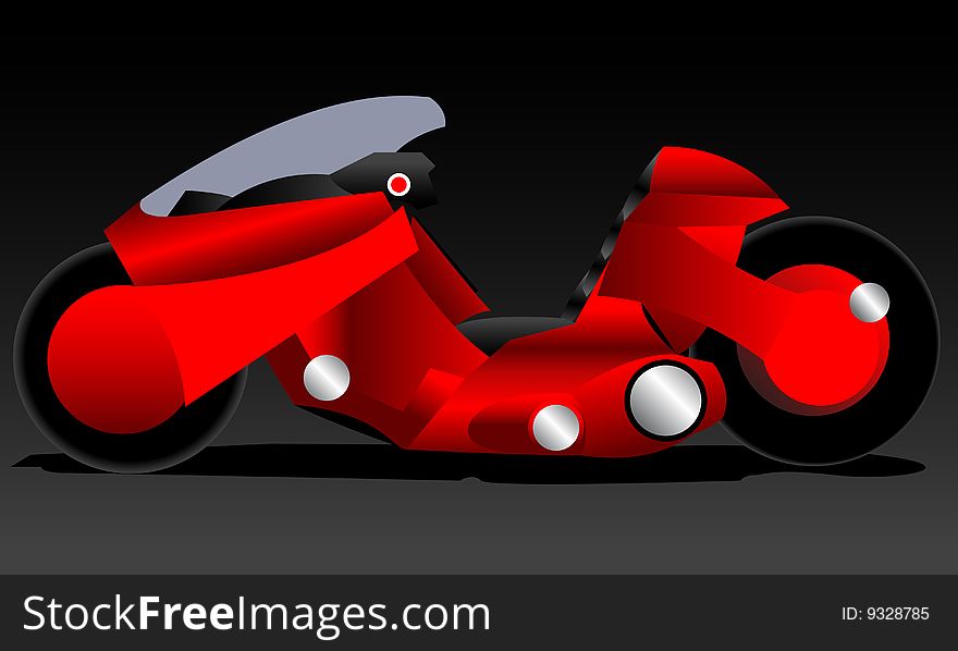 Akira Red Motorcycle