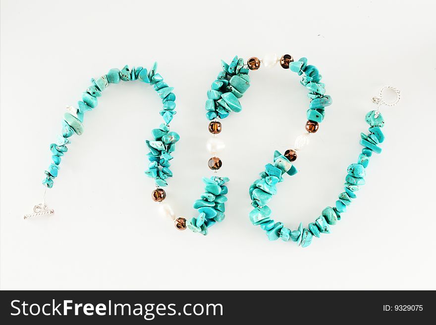 Necklace with azure gems