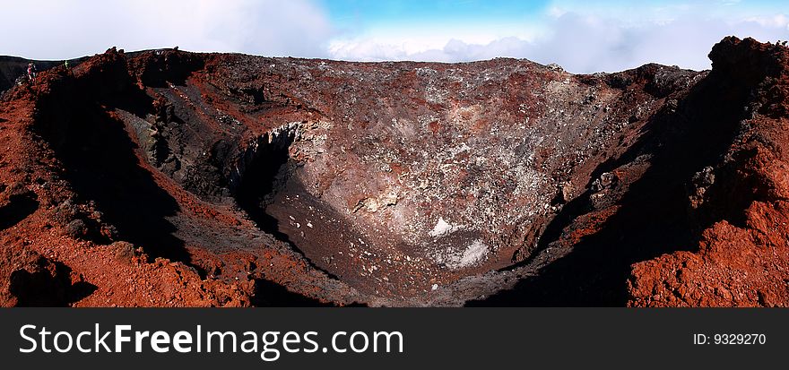 Panorama of the crater of Mount Ngauruhoe