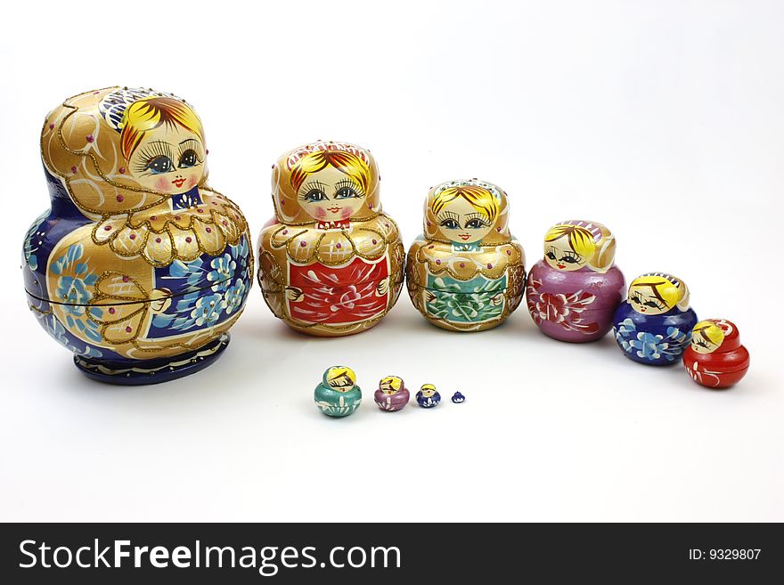 The Russian Doll is in white background