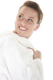 Fresh And Beautiful Woman On White Background Wear Royalty Free Stock Images Fresh And Beautiful Woman On White Background Wear Royalty Free Stock Images