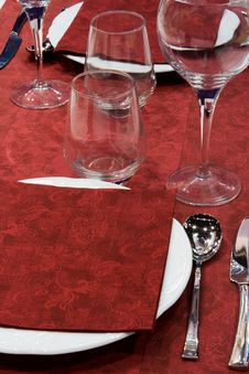 Red Table Setting Stock Images