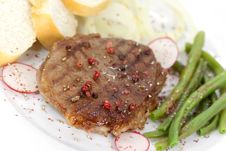Grilled Strip Steak With Vegetables Royalty Free Stock Photos Grilled Strip Steak With Vegetables Royalty Free Stock Photos