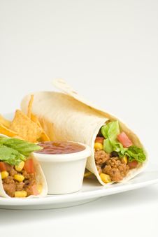 Delicious Fajitas Beef Lettuce Tomato Pepper Corn Stock Photography Delicious Fajitas Beef Lettuce Tomato Pepper Corn Stock Photography