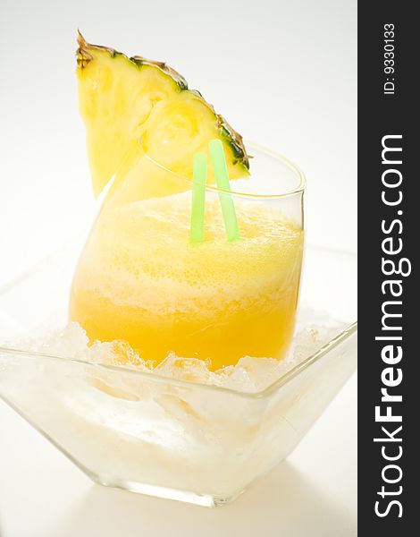 Refreshing and creamy pineapple and orange milkshake. Refreshing and creamy pineapple and orange milkshake