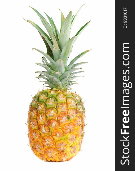 Yellow and green pineapple isolated on white. Yellow and green pineapple isolated on white