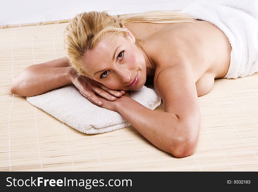 Beauty blonde woman after relaxed after massage or spa. Beauty blonde woman after relaxed after massage or spa