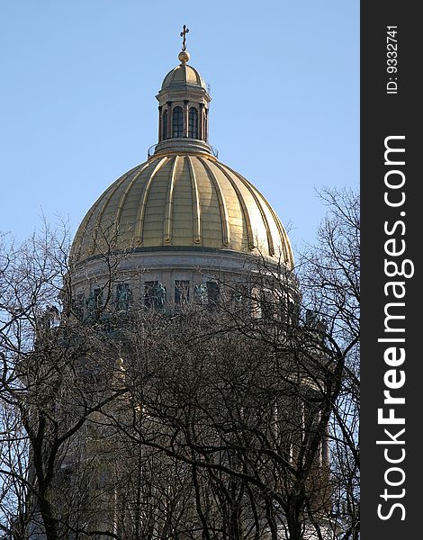 Cupola of Saint Isaac Cathedral in Saint-Petersburgh, Russia