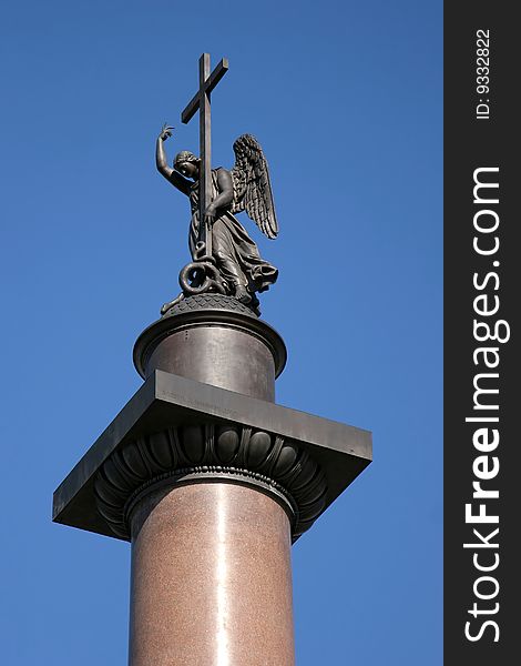 Angel on the top of the Alexander Column in Saint-Petersburgh, Russia