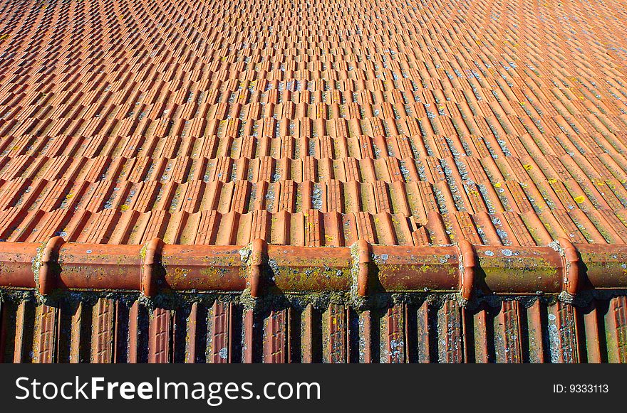 The pattern of old tile roof. The pattern of old tile roof