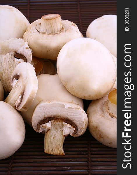 Mushroom group isolated on white background