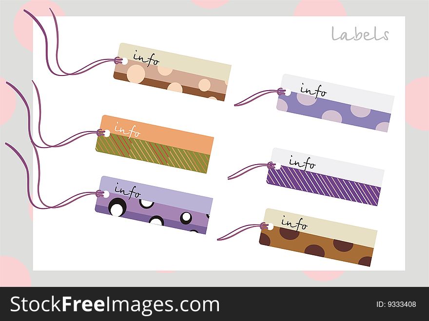 Vector drawing of labels with abstract pattern. Vector drawing of labels with abstract pattern