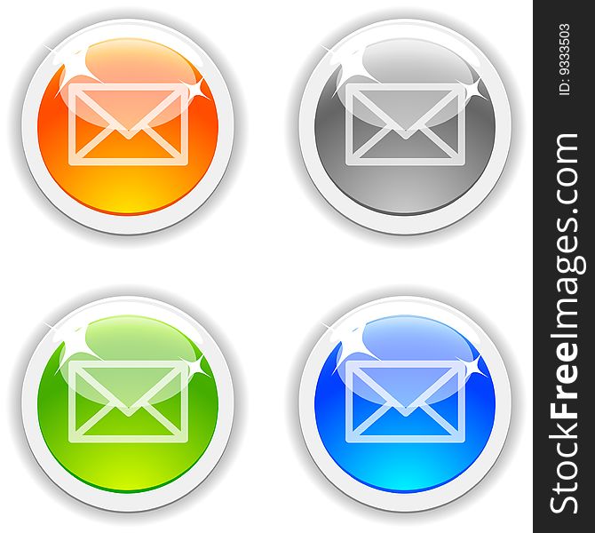 Mail realistic buttons. Vector illustration. Mail realistic buttons. Vector illustration.