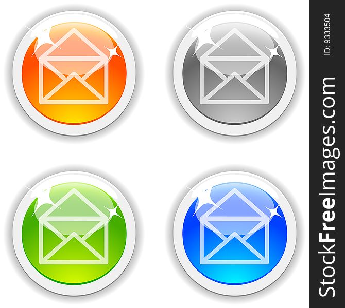 Mail realistic buttons. Vector illustration. Mail realistic buttons. Vector illustration.