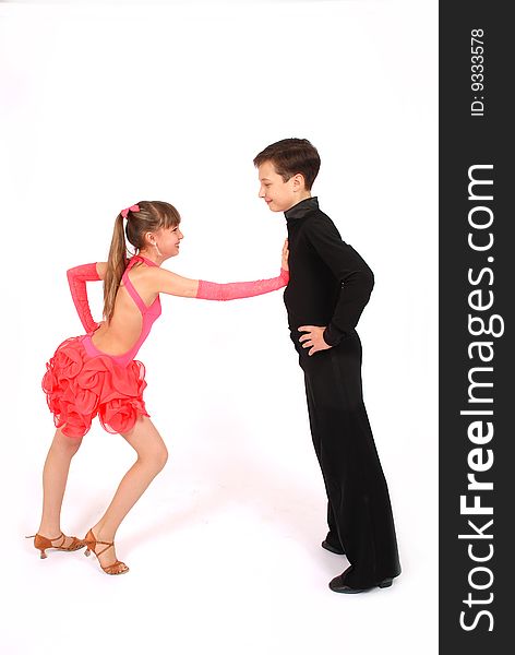 Boy and girl dancing ballroom dance