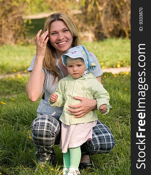 Mother with child in park