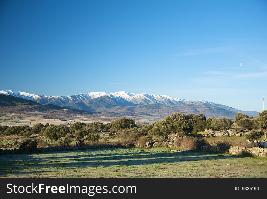 Gredos snow mountains