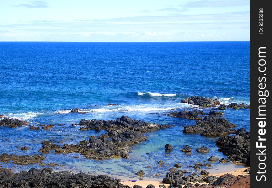 Rocky Coastline along the Road to Hana, Maui, Hawaii. Rocky Coastline along the Road to Hana, Maui, Hawaii