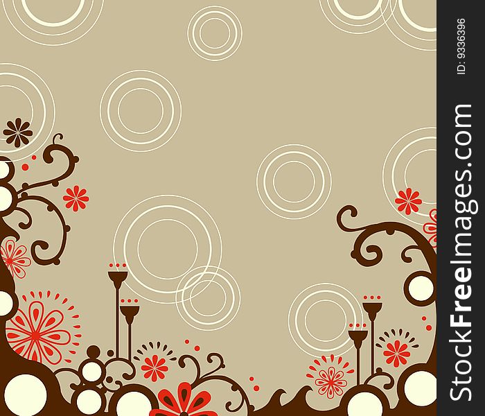 Sweet floral border design with text area. Sweet floral border design with text area