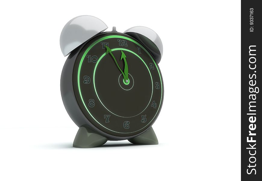 Green alarm clock