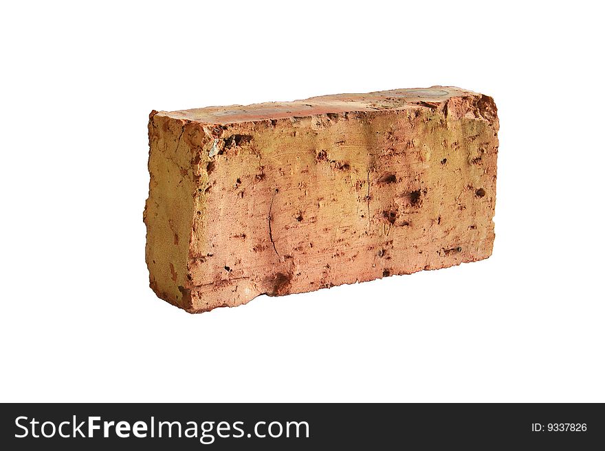 An Old Brick On A White Background