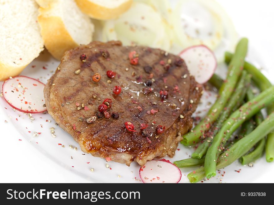 Grilled Strip Steak with vegetables