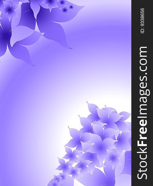 Flower blue color background and  illustration