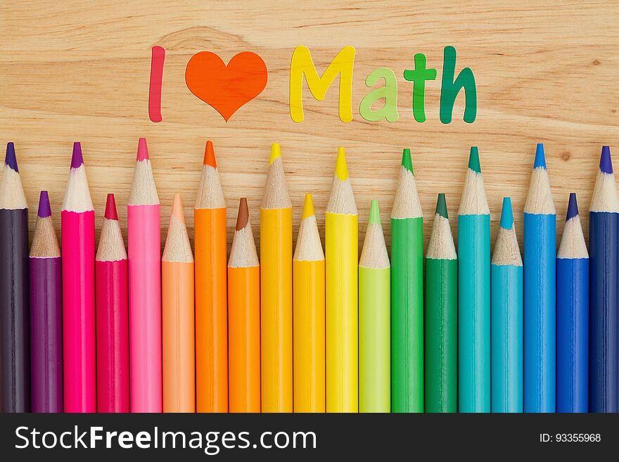 I love math message with pencil crayons
