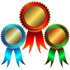 Collection Of Gold, Silver And Bronze Medals Royalty Free Stock Images Collection Of Gold, Silver And Bronze Medals Royalty Free Stock Images