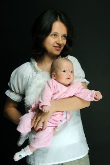 Mom And Little Baby Girl Royalty Free Stock Images