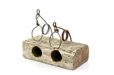 Old Wooden Mouse Trap Stock Photo