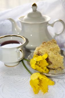 Breakfast With Tea And Flowers Royalty Free Stock Image Breakfast With Tea And Flowers Royalty Free Stock Image