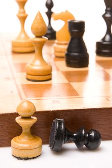 Chessmen On A Chessboard Stock Photos Chessmen On A Chessboard Stock Photos