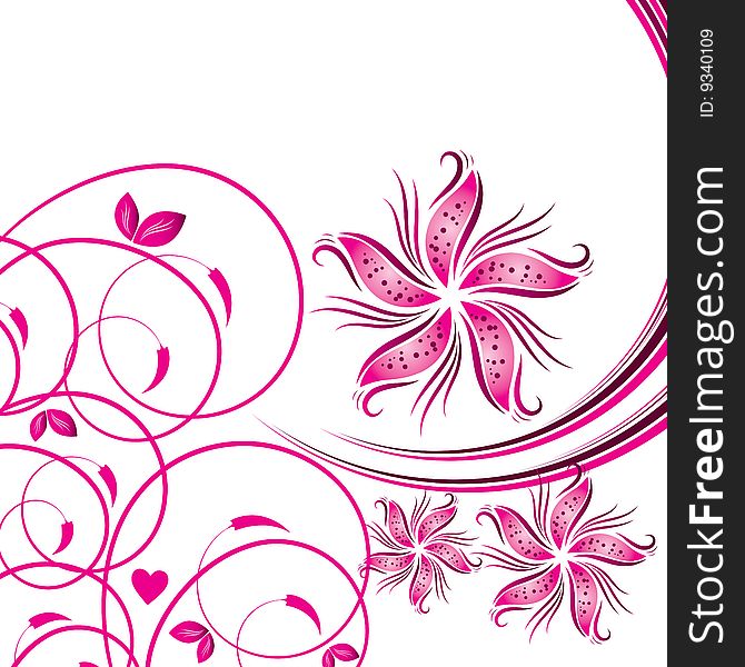 Pink Flower background - vector illustration