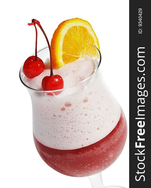 Frozen Berry Cocktail with Cherry and Orange