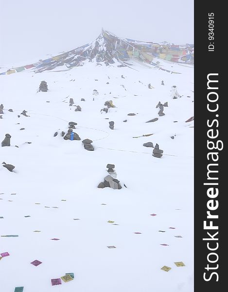 Snow-capped mountains on the plateau to pray. Snow-capped mountains on the plateau to pray