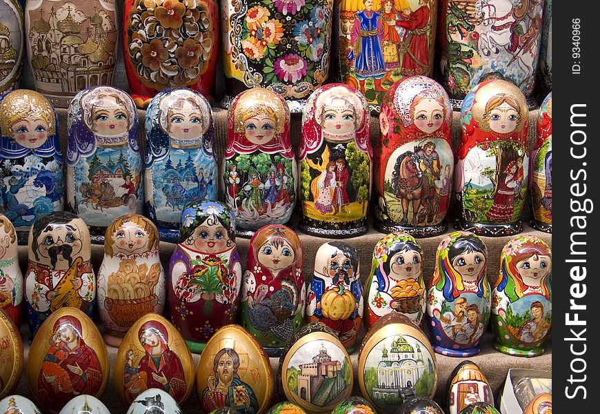 Matrushkas Souvernir in Ucraine, typical russian doll